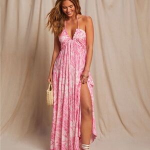 Pink Floral Maxi Dress
